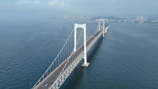 辽宁大连跨海大桥星海湾大桥航拍实拍4K素材