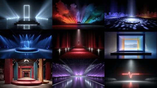绚丽舞台灯光秀场，创意背景无限可能高清在线视频素材下载