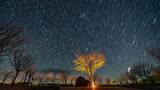 夜空下英仙座流星雨，铜鼓嶂，粤东第一峰高清在线视频素材下载