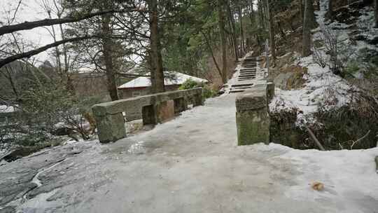 庐山冬天雪后风景