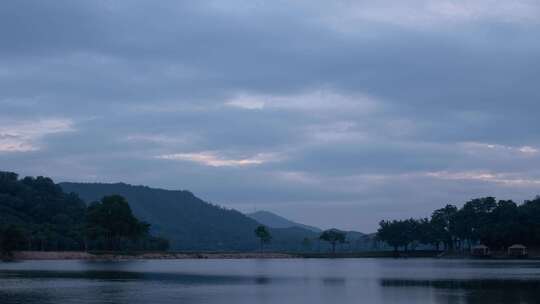 东莞同沙生态公园夜景湖光山色风光延时