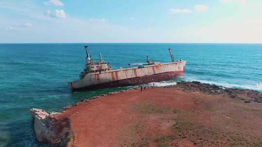 货船，沉船，海洋，海岸