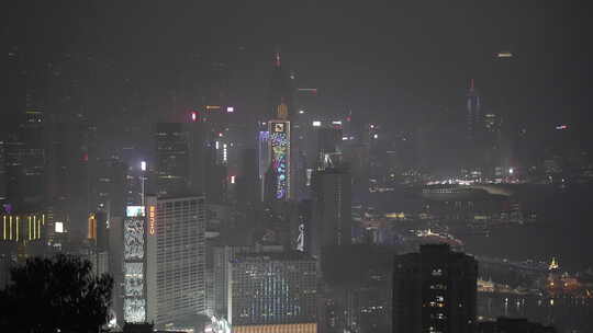 香港建筑繁华夜景视频素材模板下载