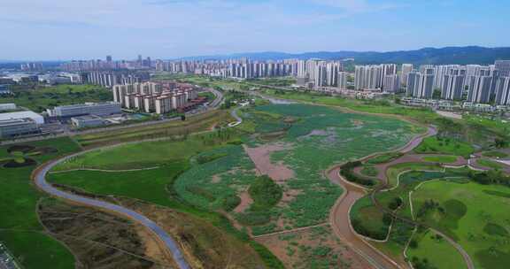 4K高清实拍四川眉山天府新区城市建设