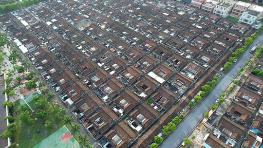 潮汕下山虎建筑群航拍视频视频素材模板下载