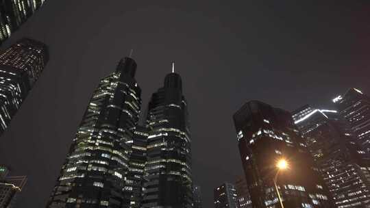 北京城市高楼大厦北京地标cbd夜景