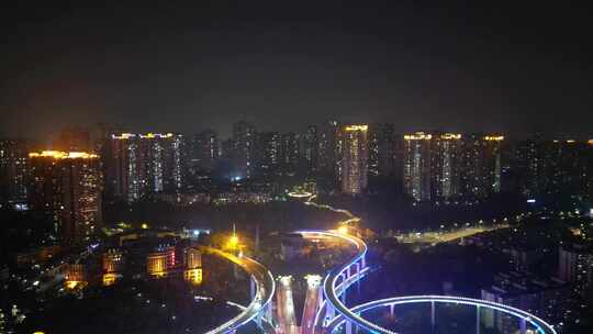 航拍重庆菜园坝大桥夜景