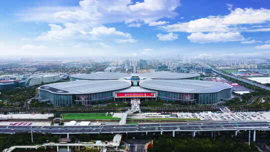 进博会4K航拍高清，上海国家会展中心视频素材模板下载