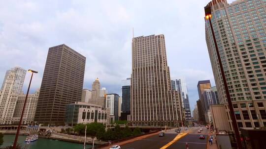 无人机航拍芝加哥市区
