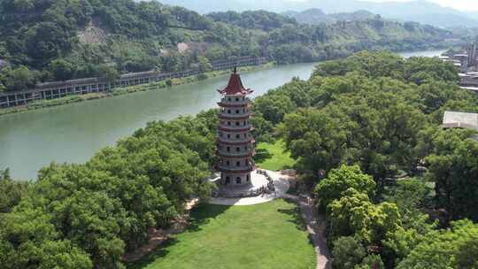 龙岩漳平振文塔东山塔九龙江榉子洲公园龙江