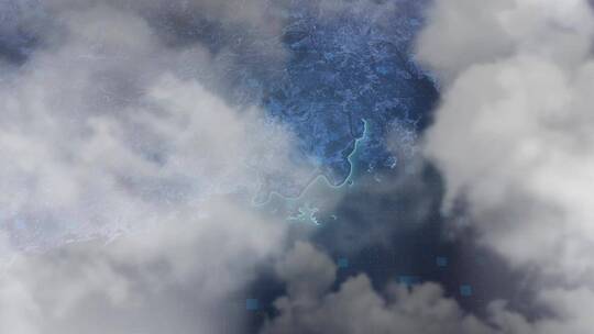 江门市地图-云雾俯冲勾勒轮廓