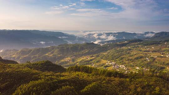 4k航拍山川云景延时