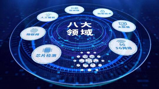 蓝色科技圆环板块分类AE视频素材教程下载