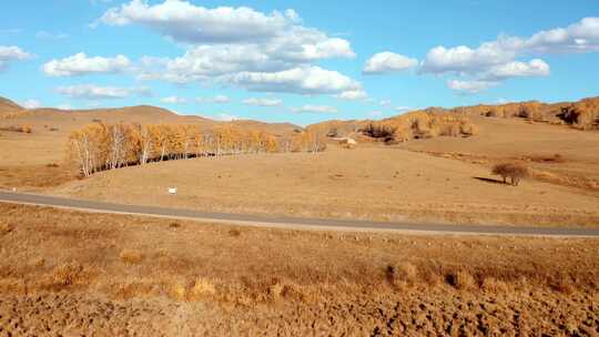 4K航拍汽车在内蒙乌兰布统草原公路上驰骋高清在线视频素材下载