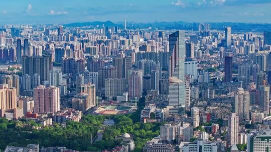 航拍中焦广州越秀天河区高楼大夏