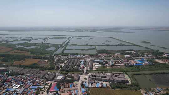 河北衡水湖闾里古镇航拍