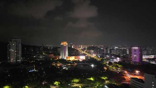 台州夜景航拍空镜