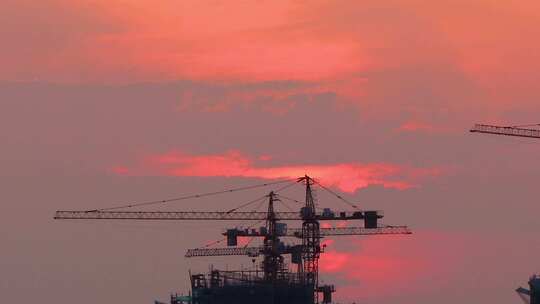 城市建筑都市日出日落朝阳晚霞夕阳黄昏