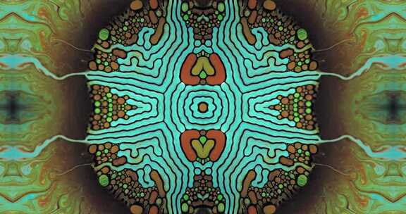 506 4K时尚创意彩色抽象液体泡沫分子背景