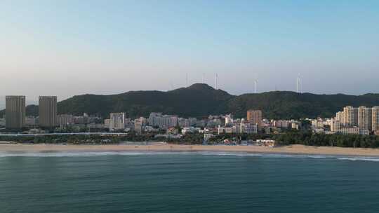 航拍广东阳江海陵岛大角湾海滨浴场