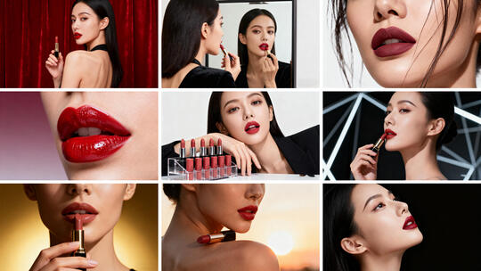 口红 红唇美妆广告大片 个性时尚美妆模特