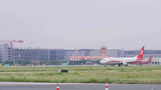 上海航空飞机起飞视频素材模板下载