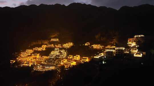 信宜平塘马安竹海夜景航拍