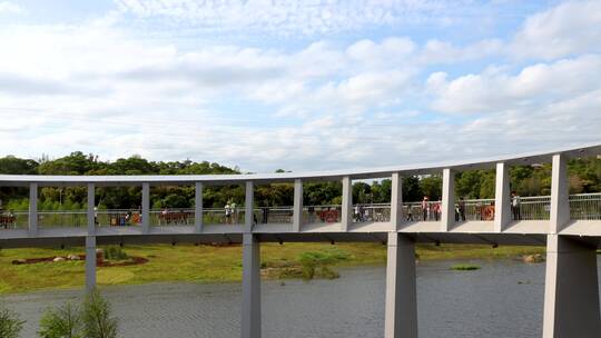 厦门东坪山步道观景环廊风光延时高清实拍