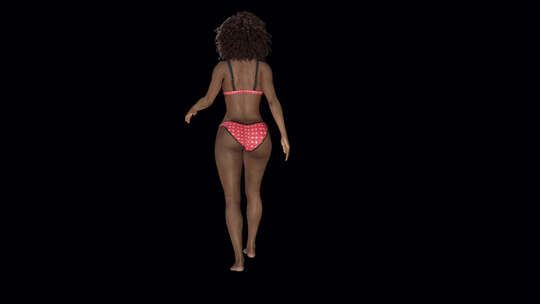 非洲女孩性感的步行视频素材模板下载