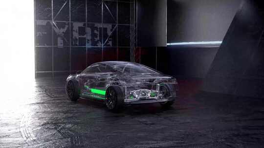 4K超高清新能源汽车高速行驶动画