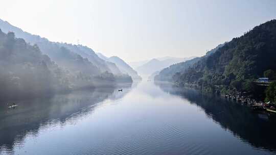 郴州东江湖小东江 日出山水航拍 绿水青山