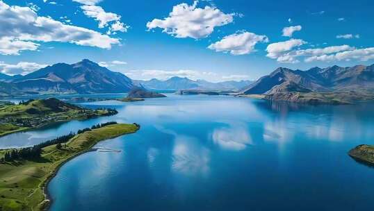 新西兰湖泊山脉自然风光