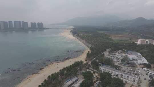 海南万宁市日月湾沙滩航拍视频素材模板下载