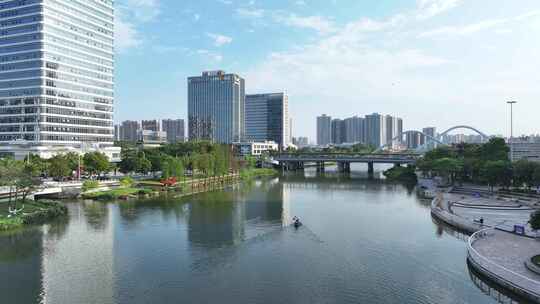 中国广东省广州市南沙区蕉门河聚星桥视频素材模板下载