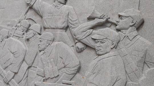 工农红军纪念抗日战争胜利茂岭山浮雕石壁04