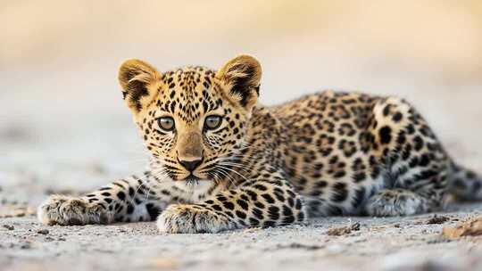 趴着的小豹子野生动物素材