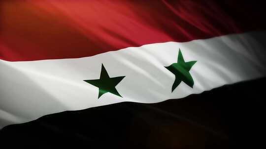 叙利亚国旗挥舞-4K视频素材模板下载
