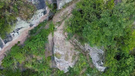 盘山古道石台阶航拍