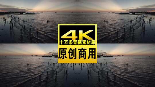 广西省北海市北海夕阳航拍4k视频高清在线视频素材下载