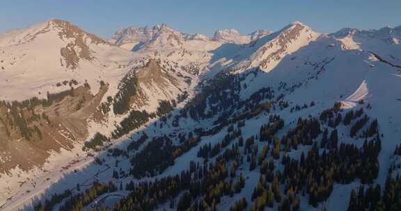 Morzine，雪，山，树