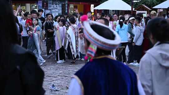 丽江古城篝火晚会视频素材模板下载