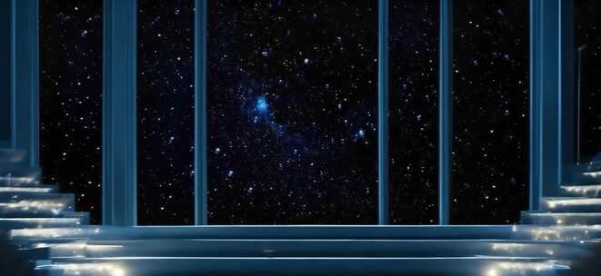 星空背景舞台阶梯场景