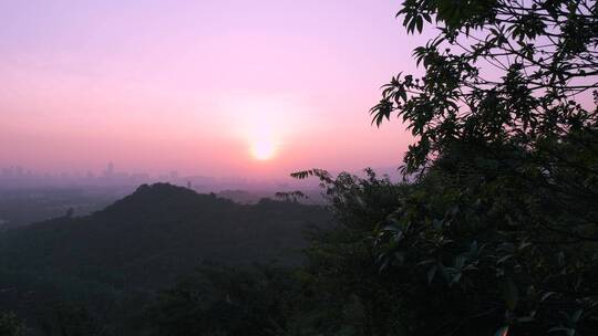 广州火炉山日落夕阳晚霞唯美自然风光