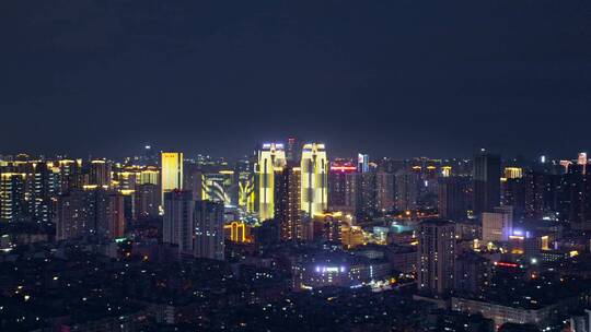 昆明二环西路方向航拍昆明城市夜景