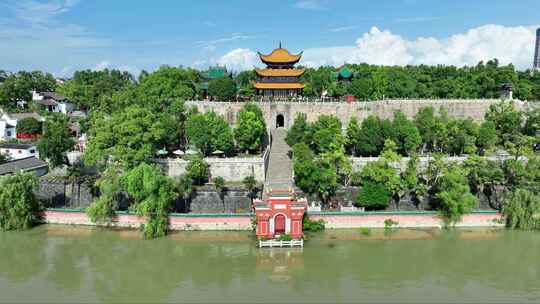 岳阳洞庭湖汛期涨水