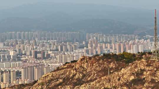 航拍连云港城市全景视频素材模板下载