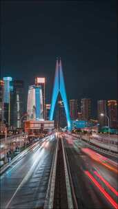 重庆千厮门嘉陵江大桥夜景