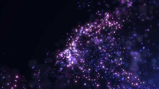 蓝紫飘散粒子唯美星点闪耀