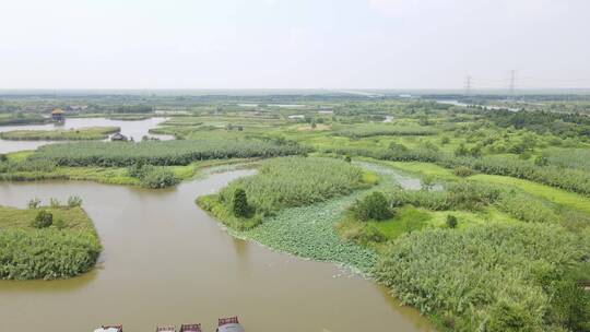 航拍宁波慈溪市杭州湾国家湿地公园4K航拍视频素材模板下载