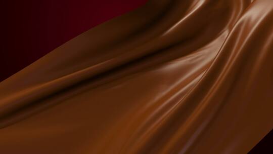 循环流动的巧克力色布料背景 3D渲染